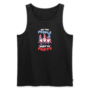 4 juillet American Gnome We People Want To Party - Débardeur bio Premium Homme - noir - Devant - Michal (187cm)