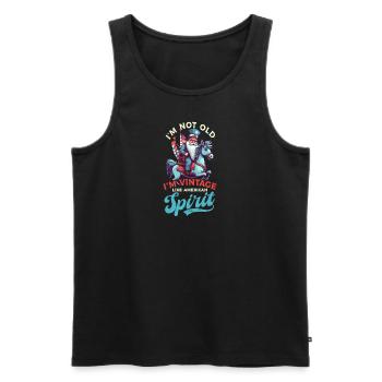 4 juillet American Gnome pas Old American Vintage - Débardeur bio Premium Homme - noir - Devant - Michal (187cm)