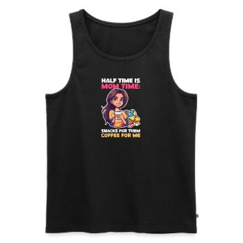 Volley-ball maman collations pour eux, café pour moi - Débardeur bio Premium Homme - noir - Devant - Michal (187cm)