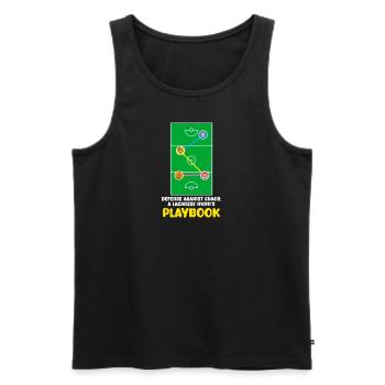 Lacrosse Mom Defense Against Chaos: Das Playbo einer Mutter - Männer Premium Bio Tank Top - Schwarz - Vorne - AI Model Male 178 light (178cm)