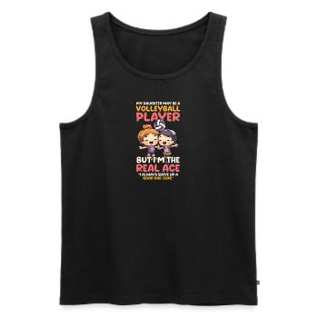 Volleyball Papa Echtes Ass Aufschlag Guter Papa Witz - Männer Premium Bio Tank Top - Schwarz - Vorne - Michal (187cm)