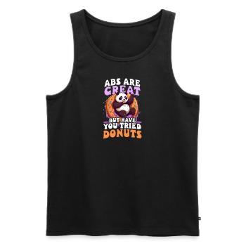 Donut-Bauchmuskeln sind großartige, probierte Donuts - Männer Premium Bio Tank Top - Schwarz - Vorne - AI Model Male 178 light (178cm)