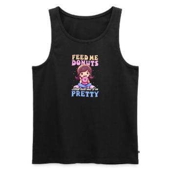 Donut Feed Me Donuts - Männer Premium Bio Tank Top - Schwarz - Vorne - AI Model Male 178 light (178cm)