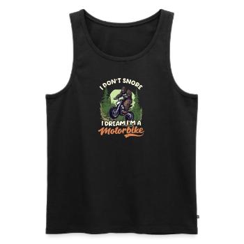 Motorbike Dad Don't Snore I'm A Motorbike - Men's Premium Organic Tank Top - black - Front - Michal (187cm)