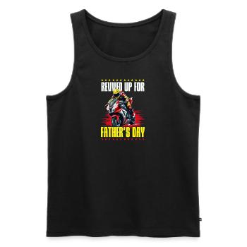 Motorbike Dad Revved Up For Fathers Day - Men's Premium Organic Tank Top - black - Front - Michal (187cm)