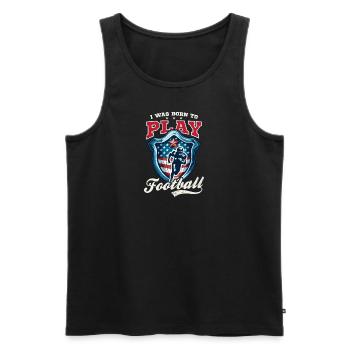 4. Juli Fußball geboren, um Fußball zu spielen - Männer Premium Bio Tank Top - Schwarz - Vorne - Michal (187cm)