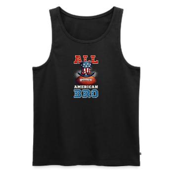 4. Juli Fußball All American Bro - Männer Premium Bio Tank Top - Schwarz - Vorne - Michal (187cm)