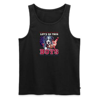 4. Juli Fußball Do This Boys Dog - Männer Premium Bio Tank Top - Schwarz - Vorne - Michal (187cm)