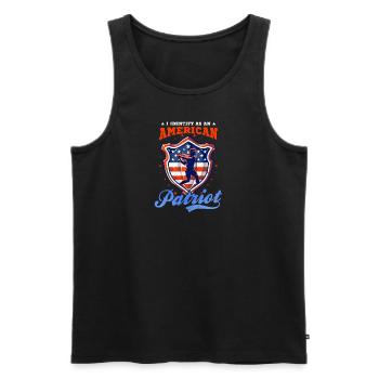 4. Juli Baseball identifiziert sich als amerikanischer Patriot - Männer Premium Bio Tank Top - Schwarz - Vorne - AI Model Male 178 light (178cm)