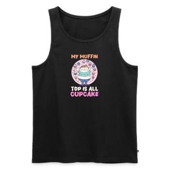 Cupcake Lover My Muffin Top is All Cupcake - Débardeur bio Premium Homme - noir - Devant - Michal (187cm)