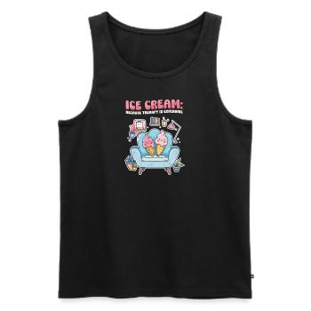 Eisliebhaber, weil Therapie teuer ist - Männer Premium Bio Tank Top - Schwarz - Vorne - Michal (187cm)