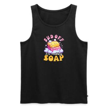Soap Making Sud Off I'm Making Soap - Men's Premium Organic Tank Top - black - Front - AI Model Male 178 light (178cm)