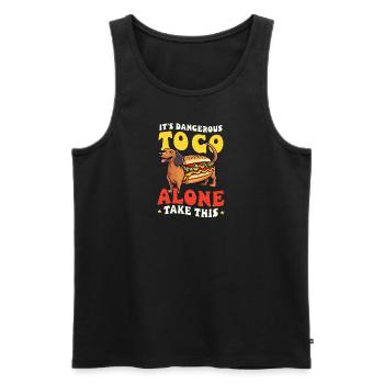 Hot Dog Dagerous Aller seul Prendre ça - Débardeur bio Premium Homme - noir - Devant - Michal (187cm)
