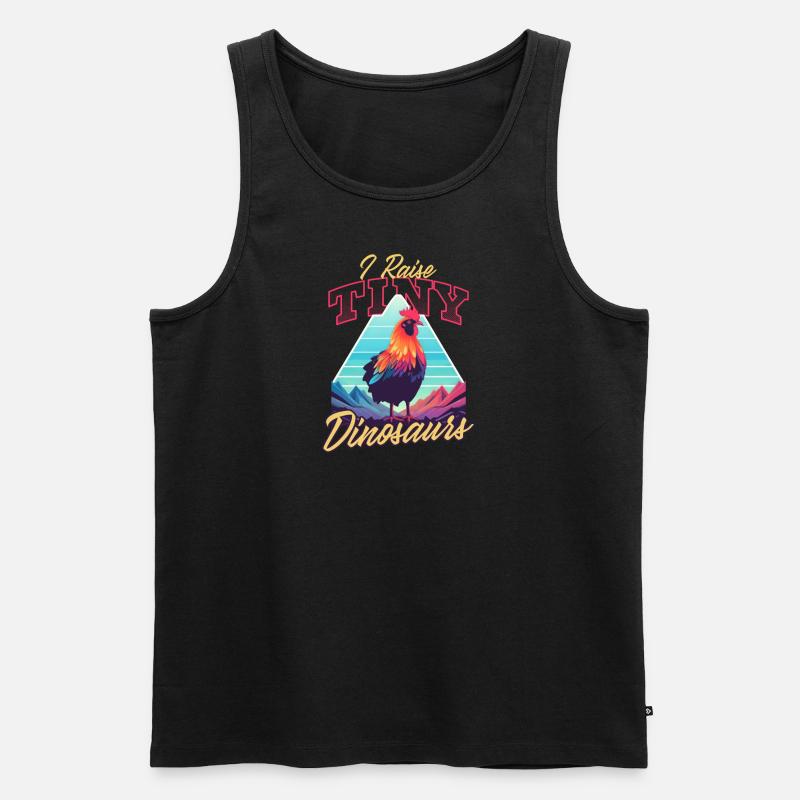 Chicken Farmer Raise Tiny Dinosaurs - Men's Premium Organic Tank Top - black