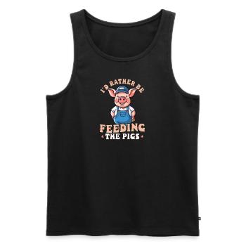 L’éleveur de porcs préfère nourrir les porcs - Débardeur bio Premium Homme - noir - Devant - Michal (187cm)
