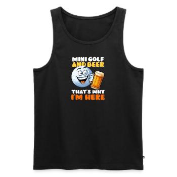 Minigolf und Bier Ich bin hier - Männer Premium Bio Tank Top - Schwarz - Vorne - Michal (187cm)