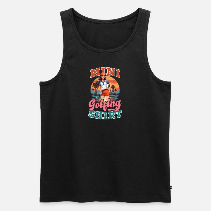 Minigolf-Outfit - Männer Premium Bio Tank Top - Schwarz