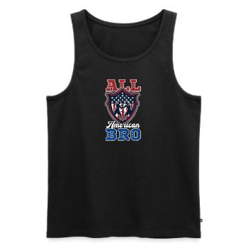 Boxen All American Bro - Männer Premium Bio Tank Top - Schwarz - Vorne - AI Model Male 178 light (178cm)