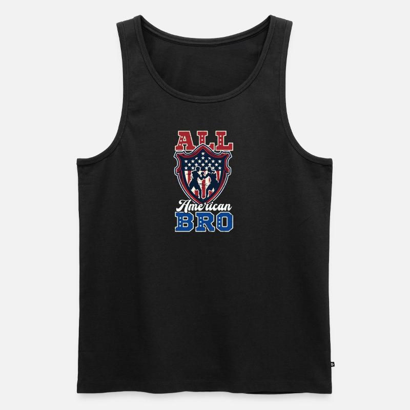 Boxen All American Bro - Männer Premium Bio Tank Top - Schwarz