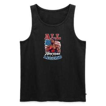 Boxen All American Legend - Männer Premium Bio Tank Top - Schwarz - Vorne - AI Model Male 178 light (178cm)