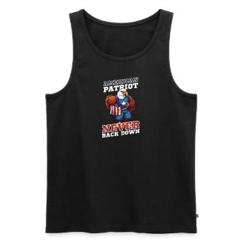 4. Juli Basketball American Patriot - Männer Premium Bio Tank Top - Schwarz - Vorne - Michal (187cm)