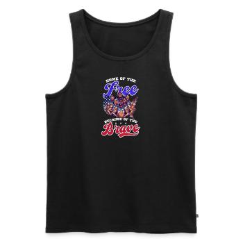4. Juli Basketball Home Of Free Weil Mutig - Männer Premium Bio Tank Top - Schwarz - Vorne - Michal (187cm)