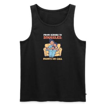 Nurse Mom From Scrubs to Snuggles: Mom's On Call - Men's Premium Organic Tank Top - black - Front - AI Model Male 178 light (178cm)