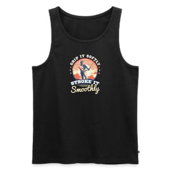 4th Of July Golf Softly Stroke Smoothly - Men's Premium Organic Tank Top - black - Front - Michal (187cm)