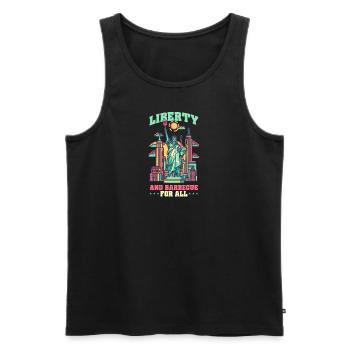 Patriotic Chef Liberty and Barbecue for All - Men's Premium Organic Tank Top - black - Front - Michal (187cm)