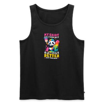 Panda Outfit Panda Besser drauf als deines - Männer Premium Bio Tank Top - Schwarz - Vorne - AI Model Male 178 light (178cm)