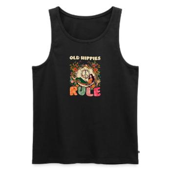 Florales Friedenssymbol Alte Hippies Herrschaft - Männer Premium Bio Tank Top - Schwarz - Vorne - AI Model Male 178 light (178cm)