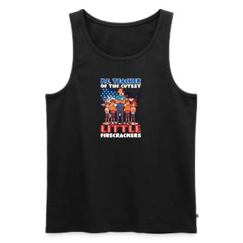 4th Of July PE Teacher Teacher Cutest Firecrackers - Men's Premium Organic Tank Top - black - Front - Michal (187cm)
