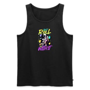 Roller Derby roule avec ça Astronaute - Débardeur bio Premium Homme - noir - Devant - AI Model Male 178 light (178cm)