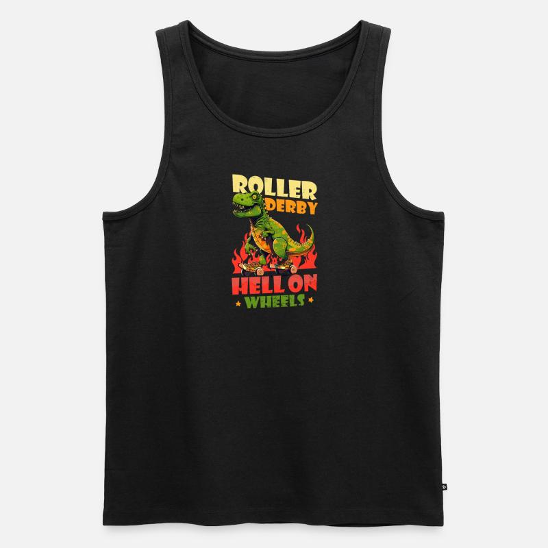 Roller Derby Hell On Wheels - Männer Premium Bio Tank Top - Schwarz