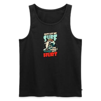 Surfer Let Me Surf Hurt Shark - Men's Premium Organic Tank Top - black - Front - Michal (187cm)