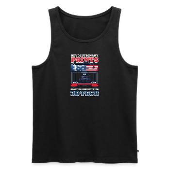 Patriotische 3D-Druck-Handwerksgeschichte mit 3D Tec - Männer Premium Bio Tank Top - Schwarz - Vorne - Michal (187cm)