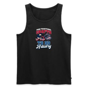 Patriotischer 3D-Druck Traditionelles Handwerk 3D-Künstler - Männer Premium Bio Tank Top - Schwarz - Vorne - Michal (187cm)