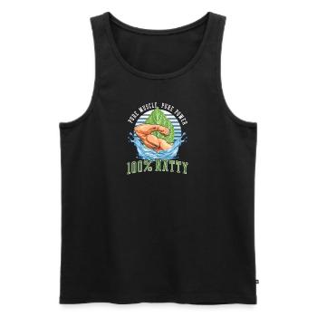 Natty Bodybuilder Pure Muscle Power: 100% Natty - Men's Premium Organic Tank Top - black - Front - AI Model Male 178 light (178cm)