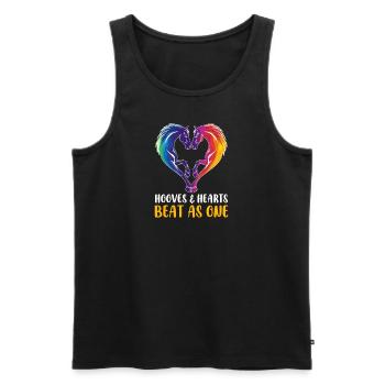 Western Rodeo Hooves & Hearts: Beat as One - Men's Premium Organic Tank Top - black - Front - AI Model Male 178 light (178cm)