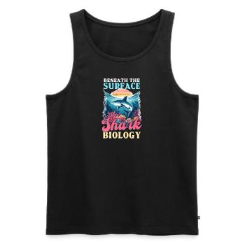 Biologist Shark Lover Beneath Surface: Shark Biolo - Men's Premium Organic Tank Top - black - Front - Michal (187cm)