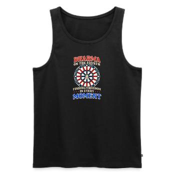 Le bouddhiste patriotique trouve la liberté à chaque instant - Débardeur bio Premium Homme - noir - Devant - AI Model Male 178 light (178cm)