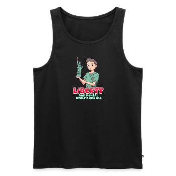 Patriotic Dentist Liberty and Dental Health for Al - Men's Premium Organic Tank Top - black - Front - AI Model Male 178 light (178cm)