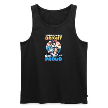 Patriotic Dentist Smiles Bright and Nations Proud - Men's Premium Organic Tank Top - black - Front - AI Model Male 178 light (178cm)