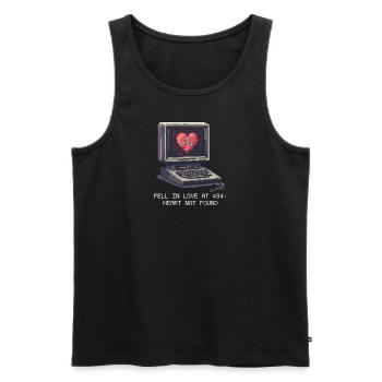 Geek Love Fell in Love at 404: Heart Not Found - Men's Premium Organic Tank Top - black - Front - Michal (187cm)