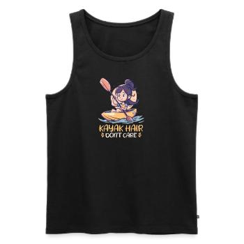 Kajak Kajak Haare, egal - Männer Premium Bio Tank Top - Schwarz - Vorne - AI Model Male 178 light (178cm)
