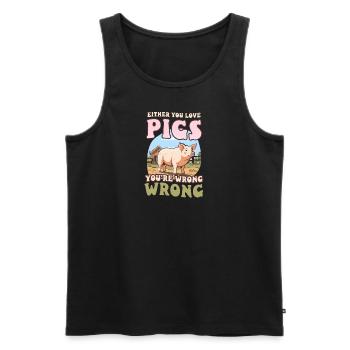Pig Farmer Love Pigs Wrong Wrong - Men's Premium Organic Tank Top - black - Front - AI Model Male 178 light (178cm)
