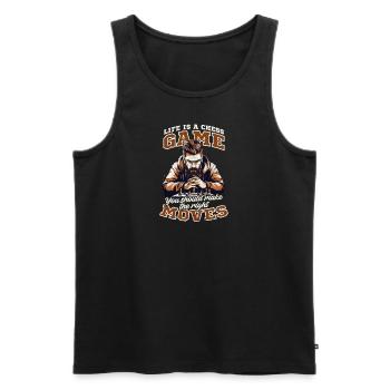 Chess Life Is Chess Game Make Right Move - Men's Premium Organic Tank Top - black - Front - Michal (187cm)