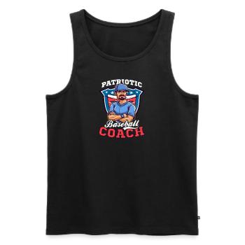 4. Juli Baseballtrainer Patriotischer Trainer - Männer Premium Bio Tank Top - Schwarz - Vorne - AI Model Male 178 light (178cm)