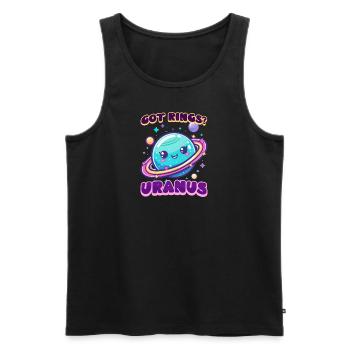 Uranus Got Rings? Uranus Does! - Men's Premium Organic Tank Top - black - Front - AI Model Male 178 light (178cm)