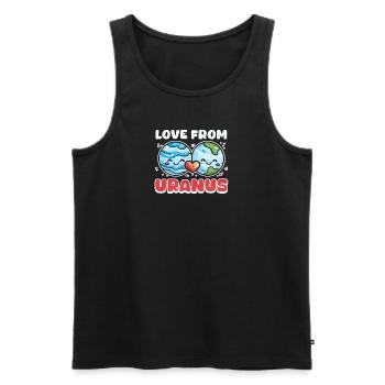 Uranus Love from Uranus - Men's Premium Organic Tank Top - black - Front - AI Model Male 178 light (178cm)